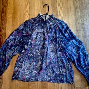 Rebecca Taylor purple top, metallic thread